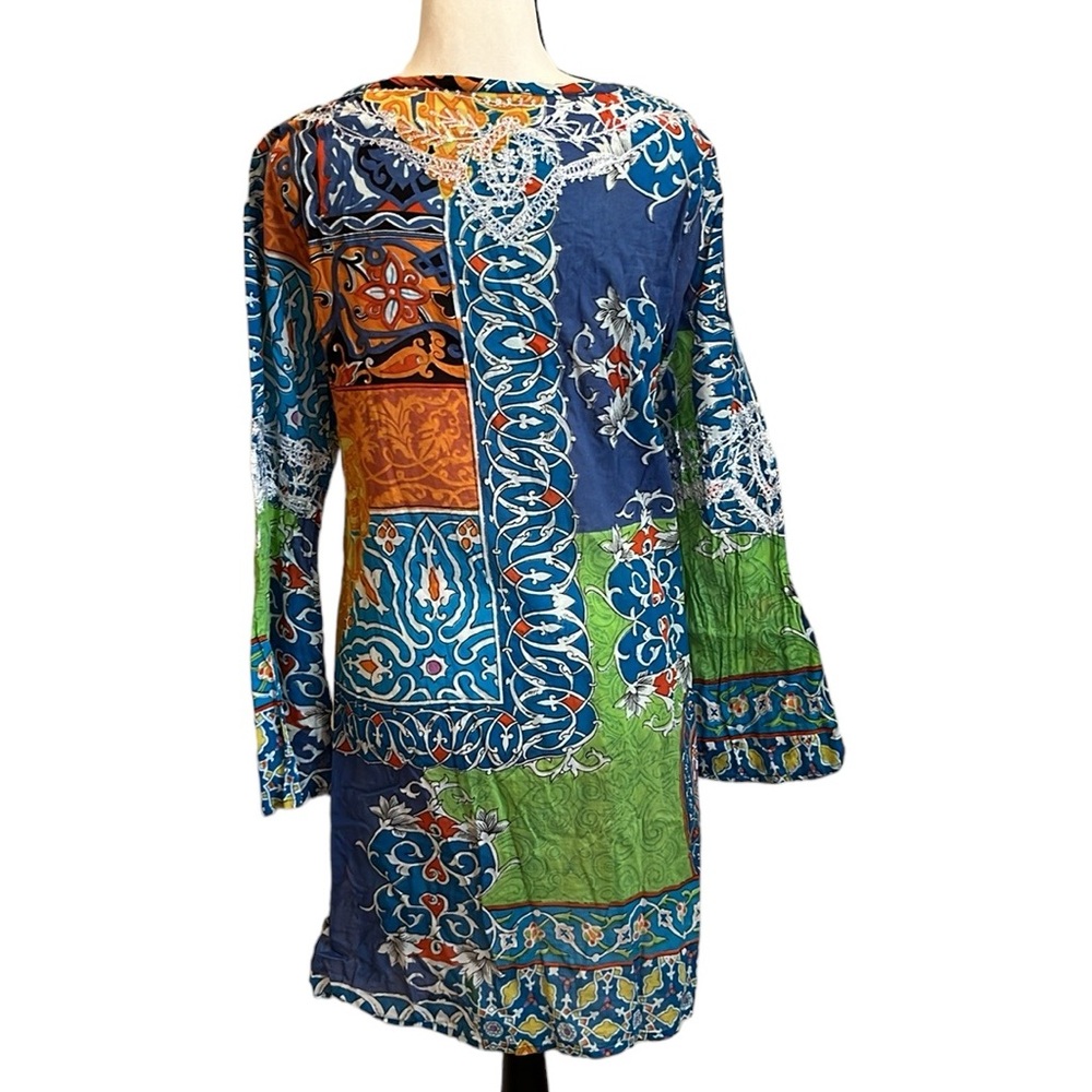 Debbie Katz South Beach Cover Up Embroidered Tunic Small / Medium - Picture 2 of 12